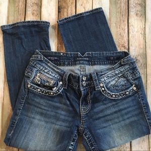 Vigoss New York Capri Denim Jeans Bling EUC
